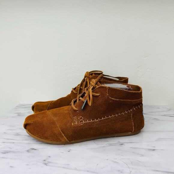 TOMS Brown Suede Moccasin Women’s Size 8 - Picture 1 of 9